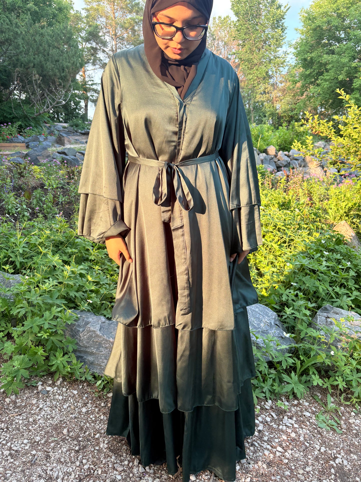 Layla 3-Layer Satin Abaya
