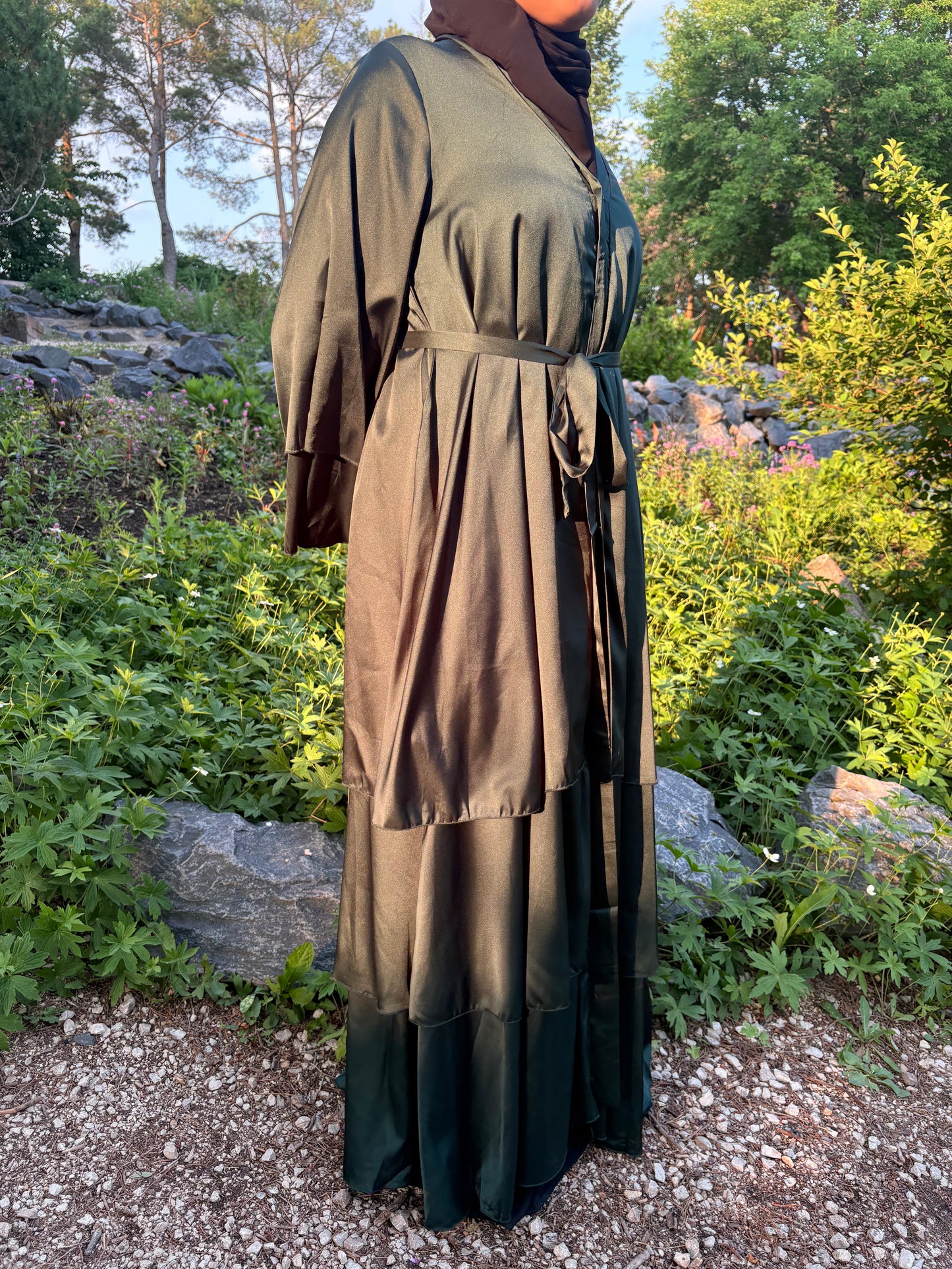 Layla 3-Layer Satin Abaya