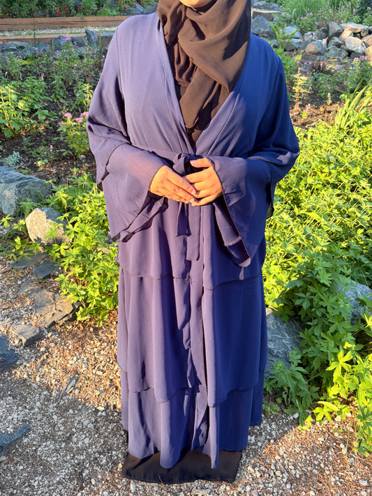 Nadia 3-Layer Chiffon Abaya w/ Hijab
